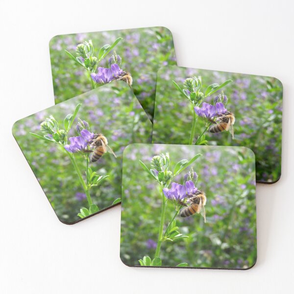 Item preview, beautiful bee on a purple alfalfa flower  designed and sold by Stephanie  Skeem.