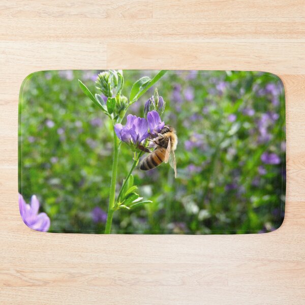 Item preview, beautiful bee on a purple alfalfa flower  designed and sold by Stephanie  Skeem.