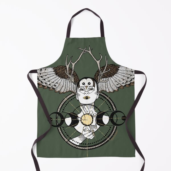 Item preview, Reach (Linocut version) - beautiful empowering witchy woman portrait with barn owl designed and sold by SamInJapan.