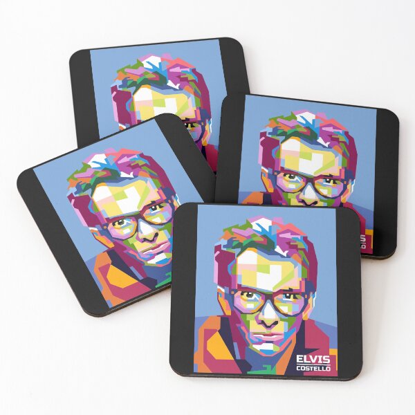 Artikelvorschau, Abstrakte geometrische Elvis Rock Costello In Wpap entworfen und verkauft von Chivenus Williams.