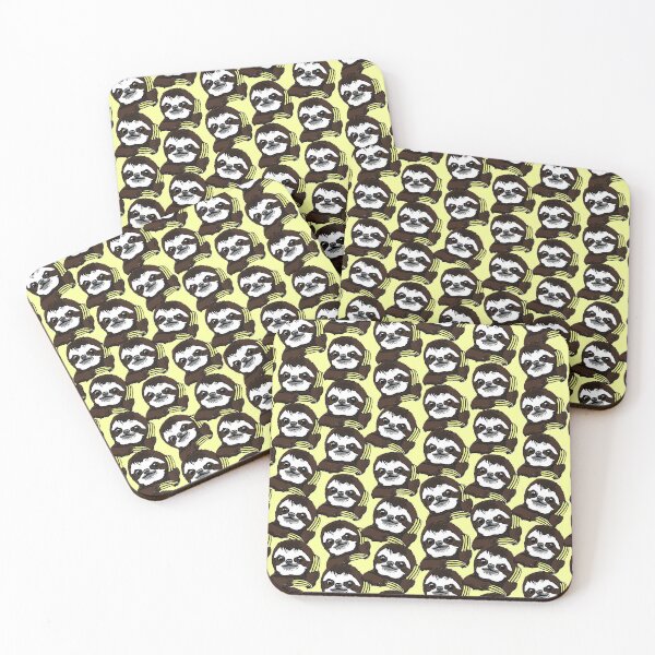 Item preview, Resting sloth face sloth pattern designed and sold by sketchNkustom.
