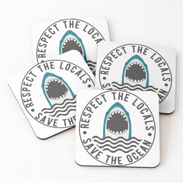 Item preview, Vintage Surf Sticker Respect The Locals Shark designed and sold by TonySpencer.