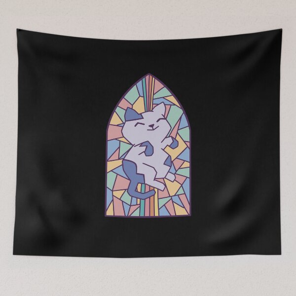 Item preview, Cat Church Window Catholic figure Stained Glass designed and sold by NeXore.