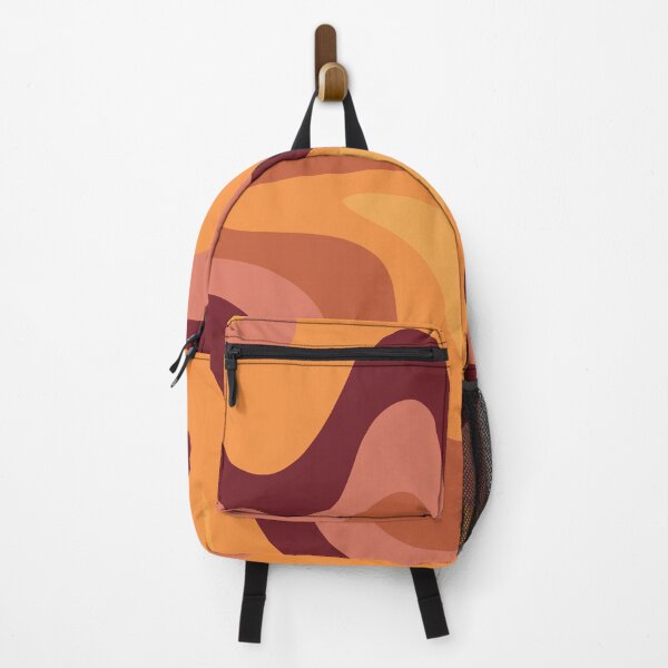 Item preview, Retro Liquid Swirl Abstract Pattern Square in Warm Terracotta Earth Tones designed and sold by kierkegaard.