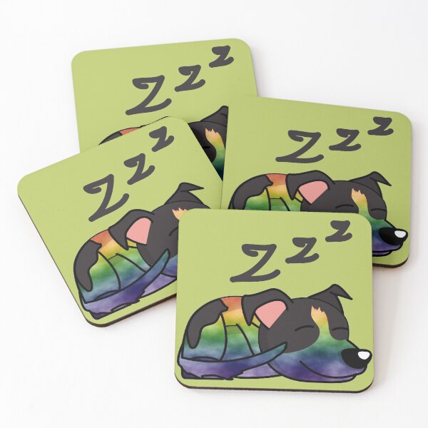 Item preview, LGBT+ Abstract Watercolour Pride Flag Sleeping Dog designed and sold by cashewdays.