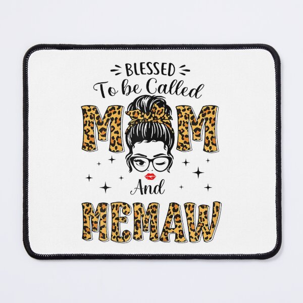 Item preview, Blessed To Be Called Mom And Memaw  Leopard Messy Bun  designed and sold by DieterShop.