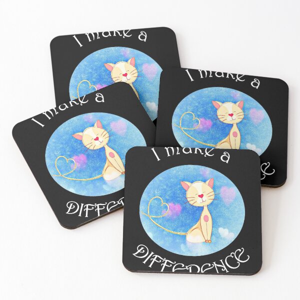 Item preview, I Make A Difference, a Powerful Positive Saying for Women Cat Lovers with Cuddly Cat designed and sold by Hanlar.