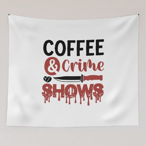 Item preview, Coffee and Crime Shows designed and sold by SewnMemories.