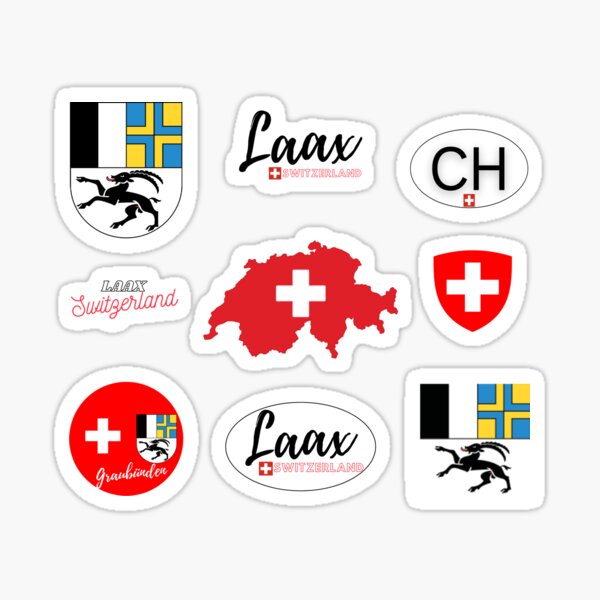 Laax, Schweiz Combo Pack No.1 X9 Sticker