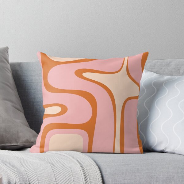 Aperçu de l'œuvre Copacetic Retro Abstrait Orange Rose Crème créée et vendue par kierkegaard.