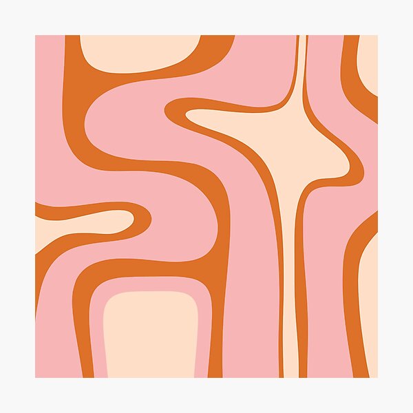 Item preview, Copacetic Retro Abstract Orange Pink Cream designed and sold by kierkegaard.