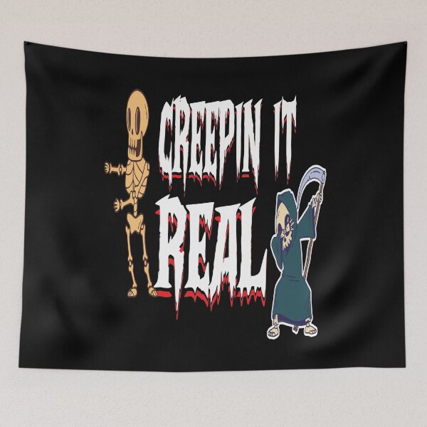 Item preview, CREEPIN IT REAL - FUNNY SPOOKY SCARY DABBING SKELETON DABBING GRIM REAPER HALLOWEEN QUOTE designed and sold by PhillDaPhlava.