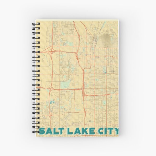 Salt Lake City Map Retro Spiral Notebook