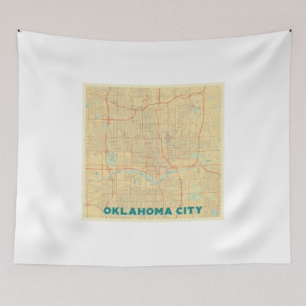 Item preview, Oklahoma City Map Retro designed and sold by HubertRoguski.
