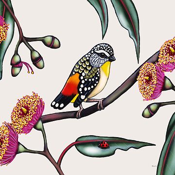 Artwork thumbnail, Pardalote in Gum Flowers #1 by Laural Retz