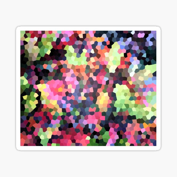 Tropical Leaves Mosaic Photograph Red Pink Lemon Yellow Design Sticker
