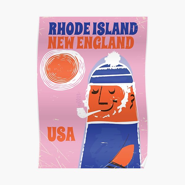 Rhode Island, New England fisherman vintage poster Poster
