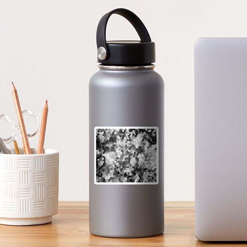 Monochrome Mosaic Black and White and Gray Mosaic Shapes Sticker