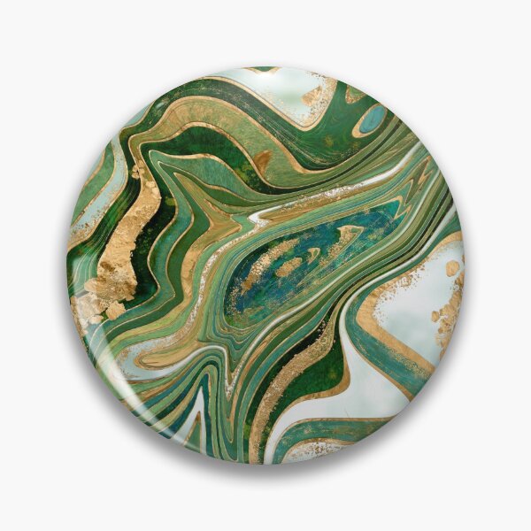 Item preview, Green and gold liquid marble abstract designed and sold by k9printart.