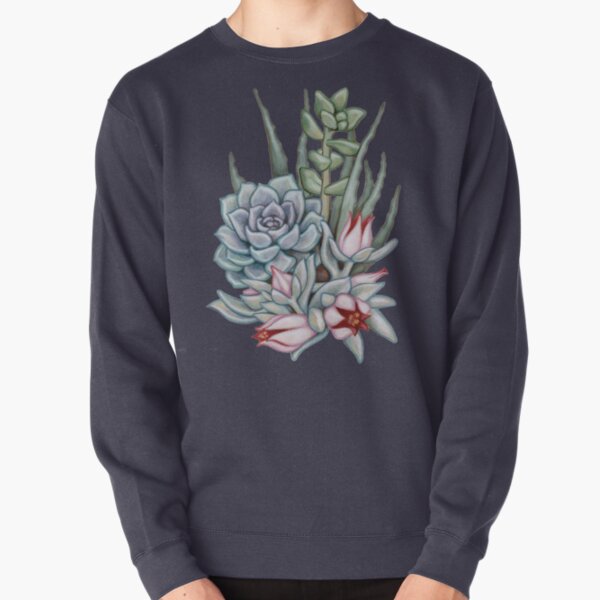 Midnight Succulents Pullover Sweatshirt