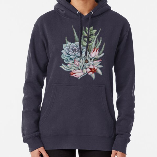 Midnight Succulents Pullover Hoodie