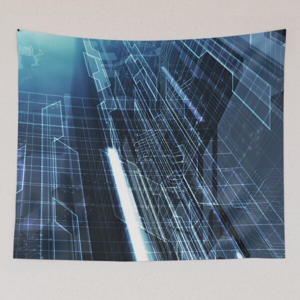 Item preview, Deep Inside Electrical Network Digital Art - Royal Blue designed and sold by NexusArts.