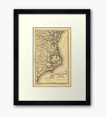 Lámina enmarcada Mapa vintage de la costa de Carolina del Norte (1887)