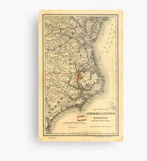 Vintage Map of The North Carolina Coast (1887) Metal Print
