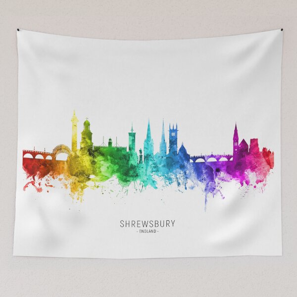 Item preview, Shrewsbury England Skyline designed and sold by ArtPrints.