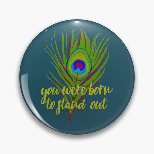 Item preview, Peacock Feather Positive Inspirational Quote Peacock Art. You were born to stand out designed and sold by Ransyn Art.