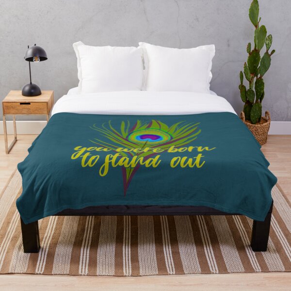 Item preview, Peacock Feather Positive Inspirational Quote Peacock Art. You were born to stand out designed and sold by Ransyn Art.
