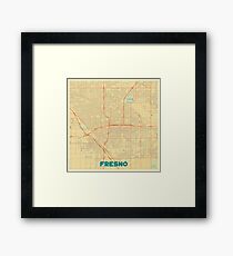 Fresno Map Retro Framed Print