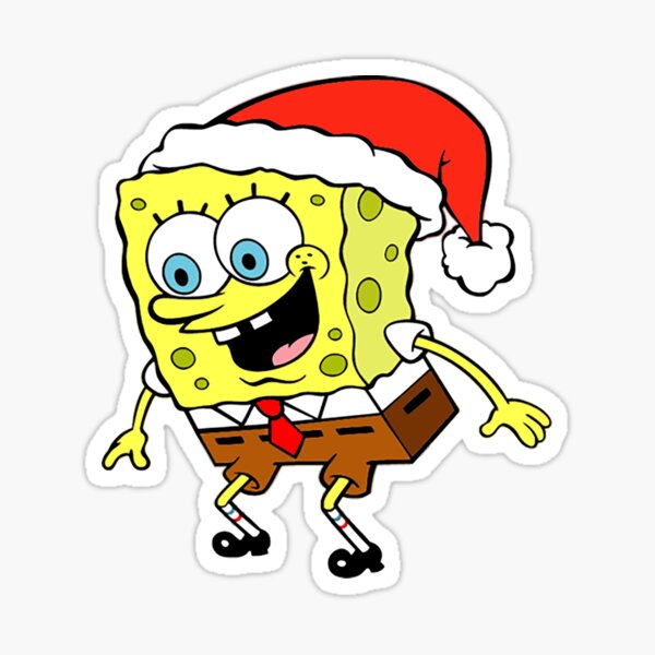 spongebob with santa hat