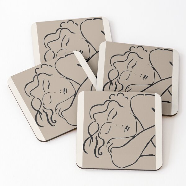 Item preview, Henri Matisse Essence of Line, Paper Decoupes Art beige, Matisse Cutout's Wall Art designed and sold by re-make-.