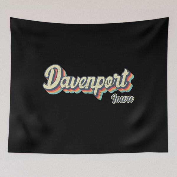 Item preview, Davenport city Iowa Retro Vintage 70s rainbow designed and sold by Teelogic.