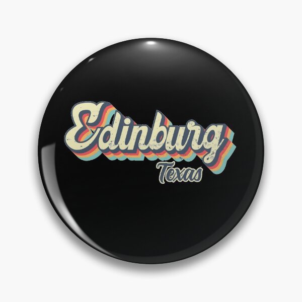 Aperçu de l'œuvre Edinburg City Texas Retro Vintage 70s arc-en-ciel créée et vendue par Teelogic.