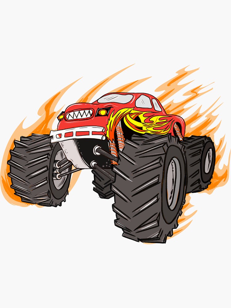 Funny cartoon of a monster truck