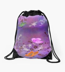 Amethyst Cherry Blossom Drawstring Bag