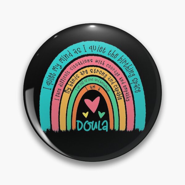 Artikelvorschau, Doula Rainbow Retro-Zitat entworfen und verkauft von Dolphin Graphic.