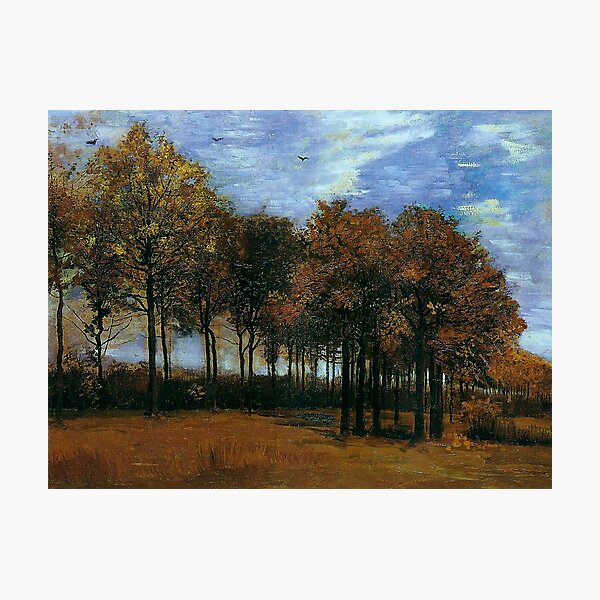 Autumn Landscape , 1885 by Vincent Van Gogh (Remastered) Vintage fine art impressionism oil painting Photographic Print