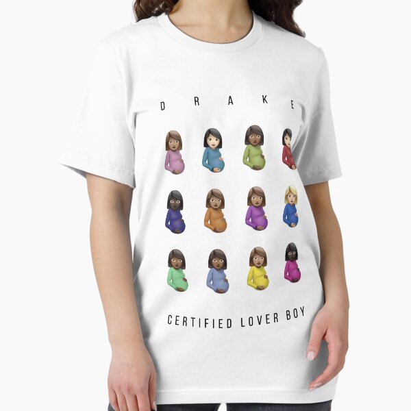 Item preview, Drake T-shirt Certified Lover Boy Album of 12 pregnant woman emojis designed and sold by dancingbox.