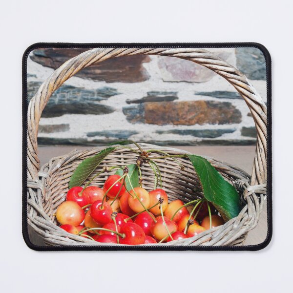 Item preview, Cherries in a Basket on a Wooden Table designed and sold by MarkUK97.