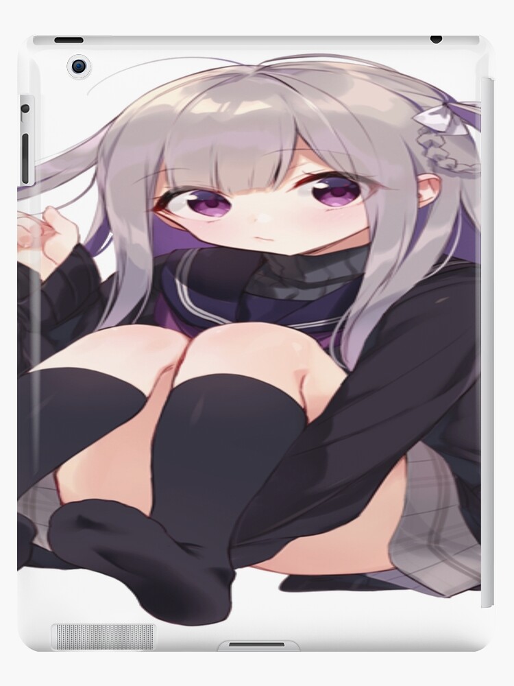 Kawaii Anime Neko Cat Girl With white hair iPad Case & Skin for