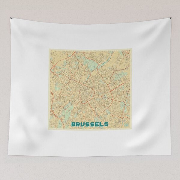 Item preview, Brussels Map Retro designed and sold by HubertRoguski.