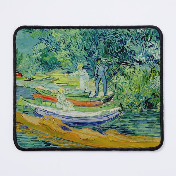 Item preview, Bank of the Oise at Auvers, 1890 by Vincent Van Gogh (Remastered) Boat on a River Bank designed and sold by Paintism.