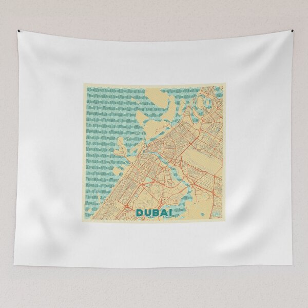 Item preview, Dubai Map Retro designed and sold by HubertRoguski.