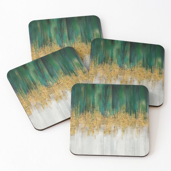 Item preview, Green and gold motion abstract designed and sold by k9printart.