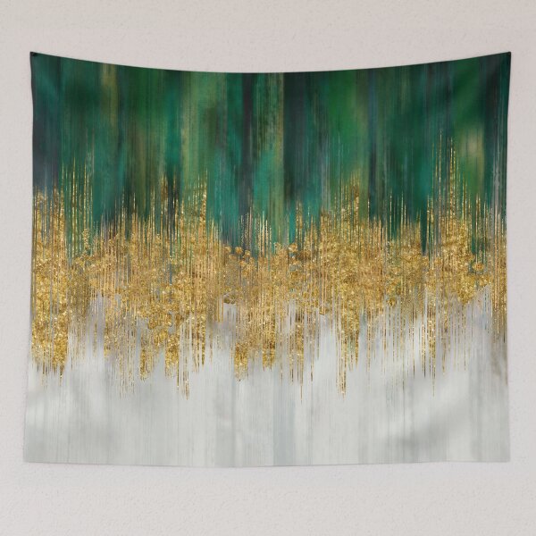 Item preview, Green and gold motion abstract designed and sold by k9printart.