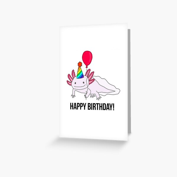 Happy Birthday Party Axolotl Greeting Card