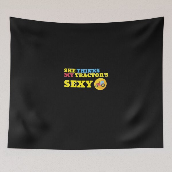 Item preview,  She thinks my tractor's sexy design | Funny farmer quotes design | Cool farmer design designed and sold by ExpertSayeed.